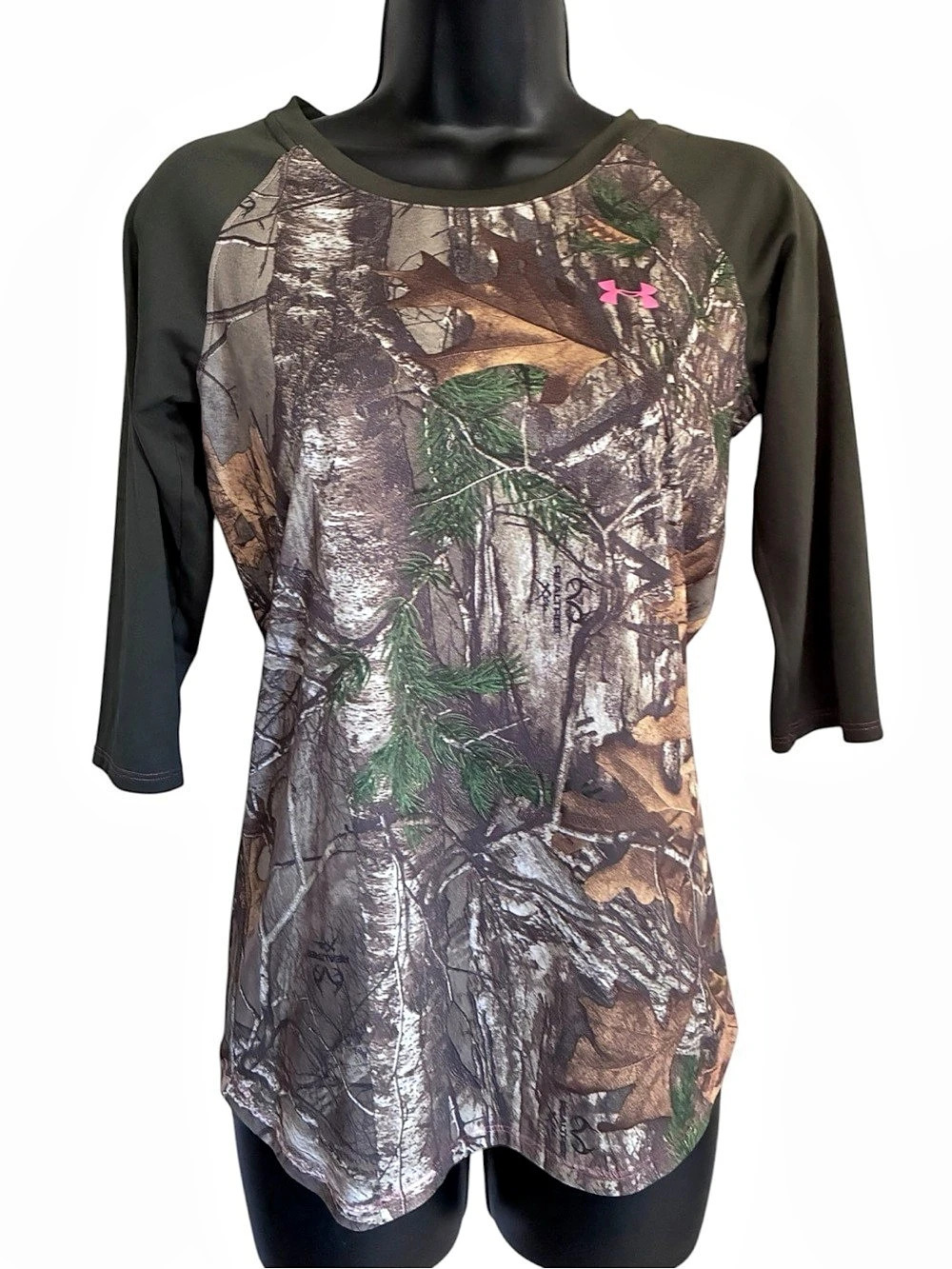 Under Armour Realtree Heatgear Camo 3/4 Sleeve Raglan Shirt S